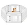 White HDPE Pet Playpen - 6-Panel Design (Hexagonal/Rectangular/House), 18"x18.5" Door, 21.5 lbs Net Weight for Travel/Yard/Living Room