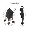 Pet Stroller for Small Dogs Cats with Mesh Ventilation, Lightweight Foldable Design, Cup Holder, Black