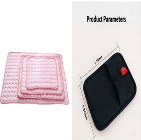 Pet Dog Cat Ice Silk Cold Nest Pad For Cooling In Summer (Option: Pink set-70x56cm)