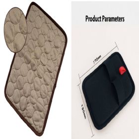 Pet Dog Cat Ice Silk Cold Nest Pad For Cooling In Summer (Option: Brown set-102x70cm)