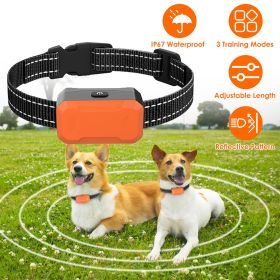 2 In 1 Wireless Electric Dog Fence With Training Collar IP67 Waterproof Pet Beep Vibration Shock Boundary Containment System for Small Medium Large Do (Color: Orange, size: One size)