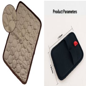Pet Dog Cat Ice Silk Cold Nest Pad For Cooling In Summer (Option: Brown set-150x100cm)